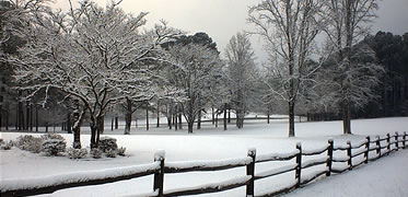 Snow covered field at Horseshoe Bend NMP